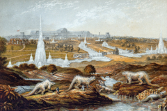 Crystal Palace and Park at Sydenham, coloured engraving by George Baxter, 1854 Crystal Palace and Park at Sydenham, coloured engraving by George Baxter, 1854