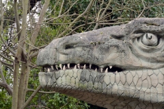 Megalosaurus 2014 Crystal Palace Dinosaur statues by Benjamin Waterhouse Hawkins in 1850s located in Crystal Palace, a suburb of London, UK.