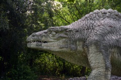 Megalosaurus 2015 Crystal Palace Dinosaur statues by Benjamin Waterhouse Hawkins in 1850s located in Crystal Palace, a suburb of London, UK.