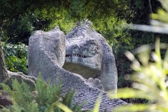 Megalosaurus 2013 Crystal Palace Dinosaur statues by Benjamin Waterhouse Hawkins in 1850s located in Crystal Palace, a suburb of London, UK.