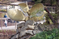 Pterodactyl (Oolite) statues, restored 2000, damaged after 2005, Crystal Palace Dinosaurs | ProfJoeCain