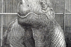 Iguanodon close-up. The Extinct Animals Model-Room Iguanodon close-up. The Extinct Animals Model-Room