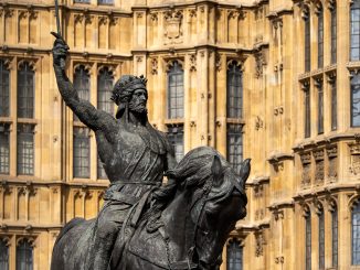 Richard the Lionheart statue outside UK Houses of Parliament