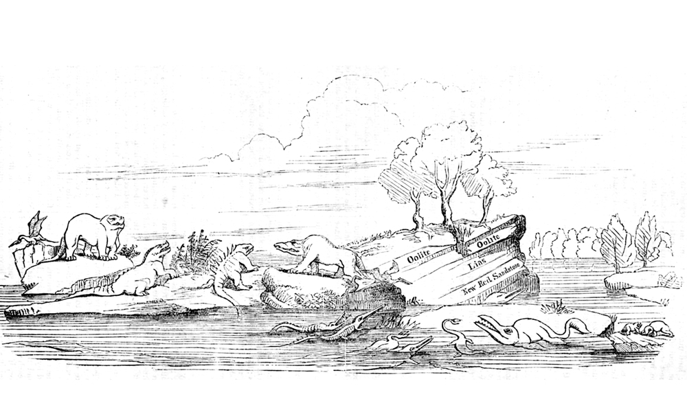 Benjamin Waterhouse Hawkins 1854 paper on visual education applied to Crystal Palace Dinosaurs, with detailed descriptions.