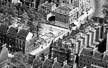 Close-up view of number 88 Gower Street, 1946 aerial photograph courtesy Historic England. Image EAW000537