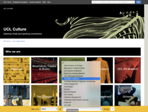 Figure 5. Remnant of a “Galton Collection” mother page that is now missing. The “Take me to” option returned the visitor to the main landing page for this UCL unit.