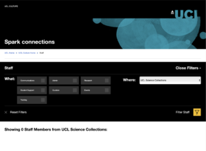 Figure 7. Return from clicking on “Talk to the Team” option on UCL Science Collections mother page visited 9 July 2021.