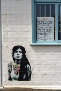 Amy Winehouse mural on Big Beach Cafe, Hove, from When the Roof Blew Off - Lockdown Cultures - Photo Essay - ProfJoeCain