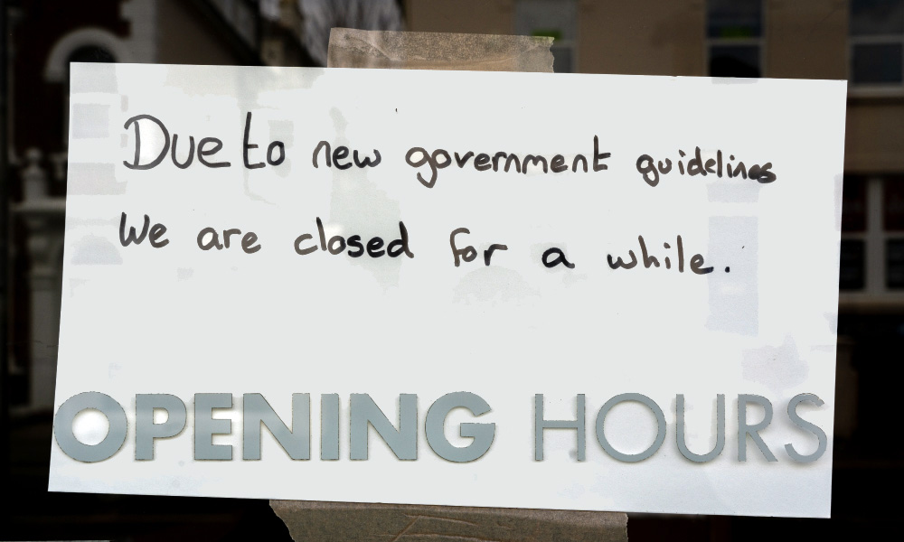 Closed sign during Covid Lockdown, from "When the Roof Blew Off," in Lockdown Cultures - Photo Essay - ProfJoeCain