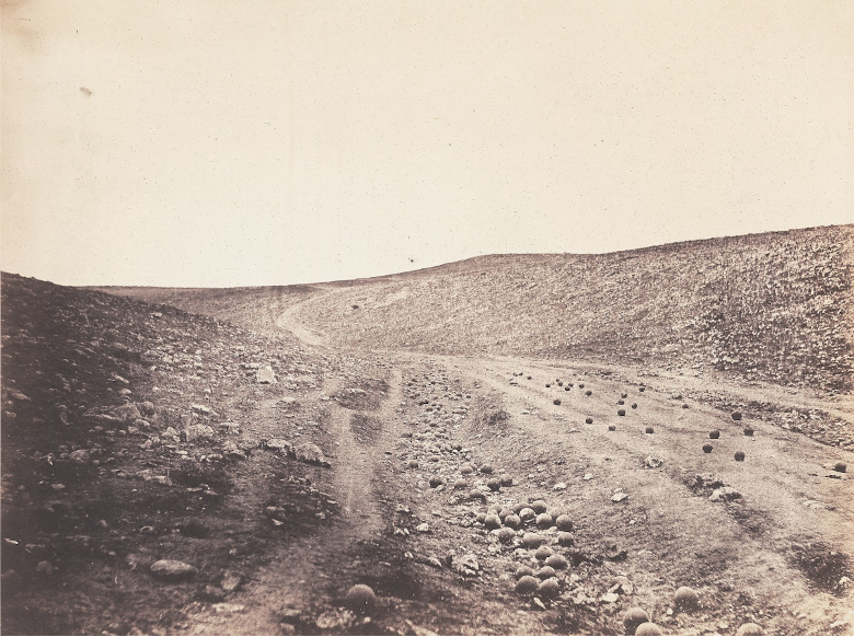 Roger Fenton ‘The Valley of the Shadow of Death’ 23 April 1855. (photograph J. Paul Getty Museum).