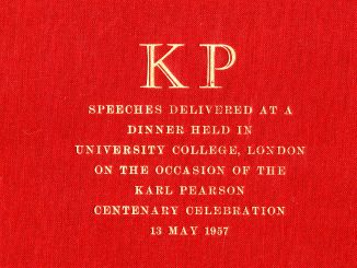 Karl Pearson 1957 Centenary Lectures