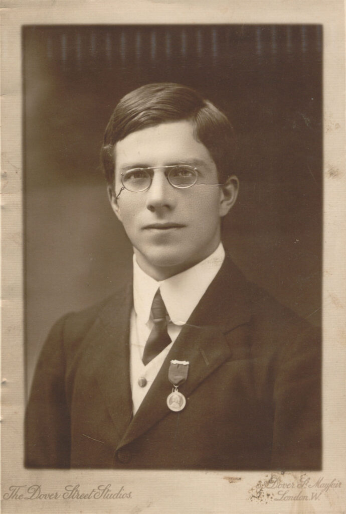 "R. A. Fisher as a young man" portrait showing Fisher 1913. From Dover Street Studio. Original in Rare Books & Special Collections, Barr Smith Library, University of Adelaide.