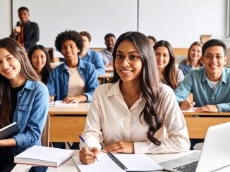 Classroom with students taking notes