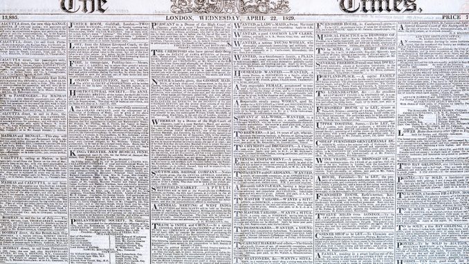 The Times (London) 1829 April 22