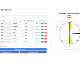 Broadcast clock generator sample 30 minute episode