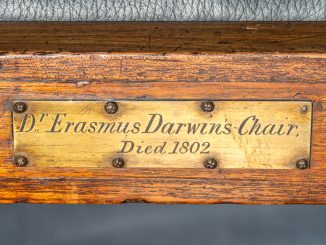 Brass plate for Erasmus Darwin's Chair